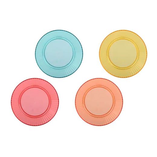 Cuenco Reutilizable De Rayas En Relieve 800 Ml, Ø15 X 7 Cm, Colores Surtidos, 4 Uds