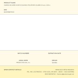 Cuerda De Goma Elástica Blanca Poliéster Calibre 10 Mm X 100 M