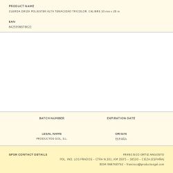 Cuerda Driza Poliester Alta Tenacidad Tricolor. Calibre 10 Mm X 20 M