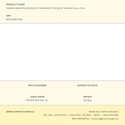 Cuerda Driza Poliester Alta Tenacidad Tricolor. Calibre 8 Mm X 20 M