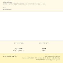 Cuerda Driza Trenzado Poliéster Blanco Distintivo, Calibre 16 Mm X 100 M