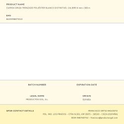 Cuerda Driza Trenzado Poliéster Blanco Distintivo, Calibre 6 Mm X 300 M