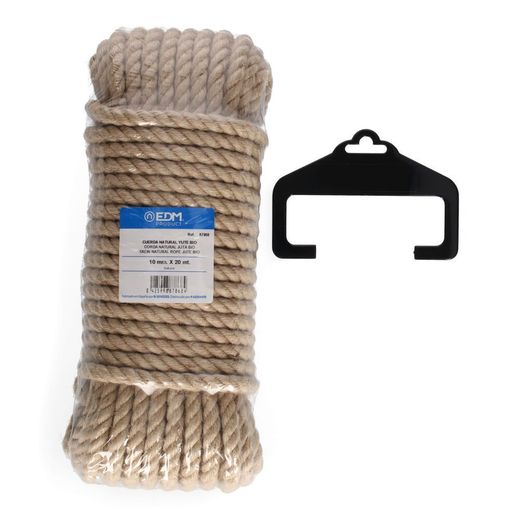 Cuerda Yute Natural 3 Cabos Calibre 10 Mm X 20 M