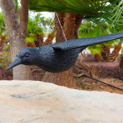 Cuervo Volador De Plástico Ahuyenta Pájaros 58 Cm