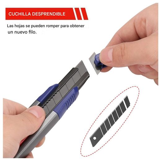 Cúter Cierre A Presion + 11 Cuchillas