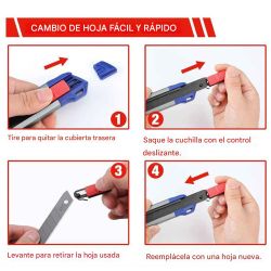 Cúter Cierre A Presion + 11 Cuchillas