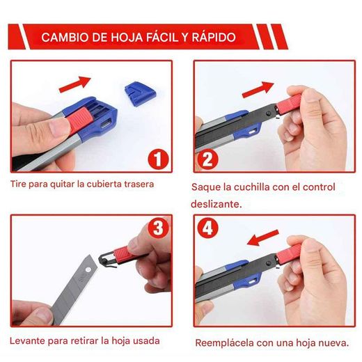 Cúter Cierre A Presion + 11 Cuchillas