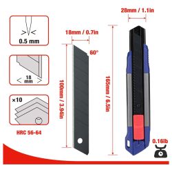 Cúter Cierre A Presion + 11 Cuchillas