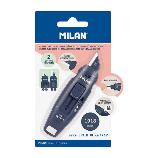 Cúter De Hoja Cerámica Stick Serie 1918 Azul Marino Blister