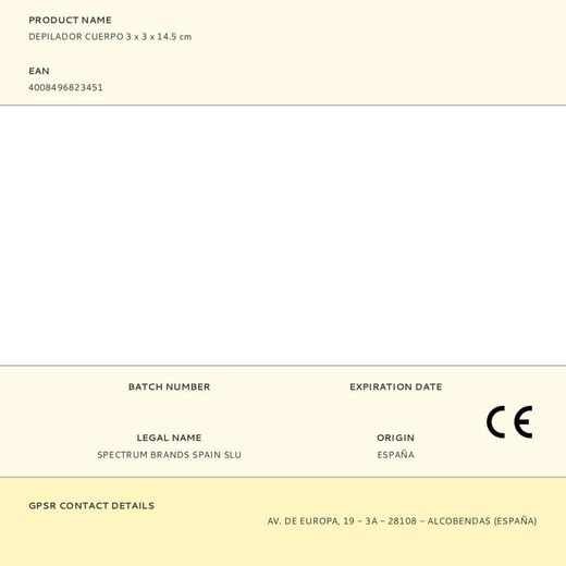 Depiladora Corporal 3 X 3 X 14,5 Cm