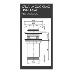 Desagüe Clic-Clac Universal De Lavabo-Bidé Cromado (Envasado)