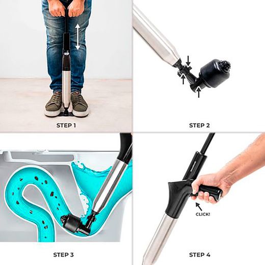 Desatascador De Aire Comprimido De Alta Presión Con 7 Accesorios