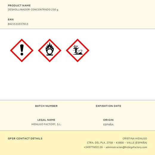 Deshollinador Concentrado 250 G