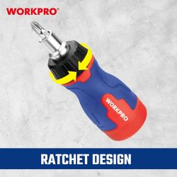 Destornillador Corto De Carraca, 8 En 1, 115 X 37 X 36,5 Mm