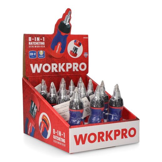 Destornillador Corto De Carraca, 8 En 1, 115 X 37 X 36,5 Mm