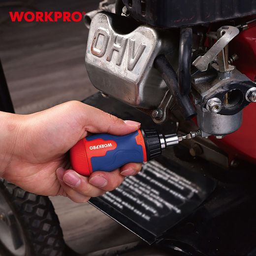 Destornillador Corto De Carraca, 8 En 1, 115 X 37 X 36,5 Mm