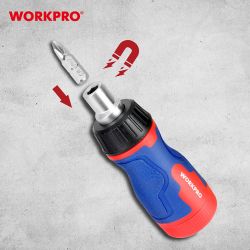 Destornillador Corto De Carraca, 8 En 1, 115 X 37 X 36,5 Mm