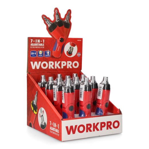 Destornillador De Carraca, Cabeza Articulada, 7 En 1, 140 X 35 X 34 Mm