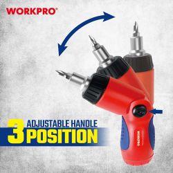 Destornillador De Carraca, Cabeza Articulada, 7 En 1, 140 X 35 X 34 Mm