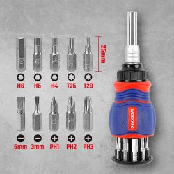 Destornillador De Carraca, Juego De 11 Piezas