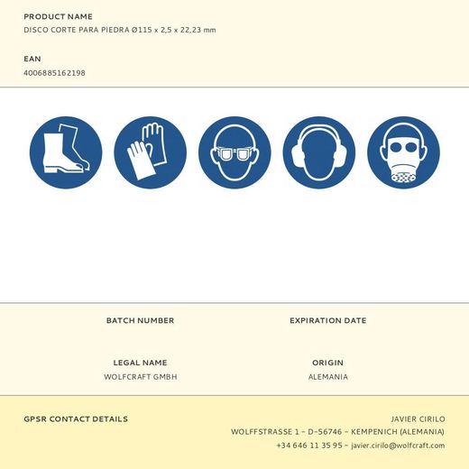 Disco Corte Abombado Piedra Ø115 X 2,5 X 22,23 Mm