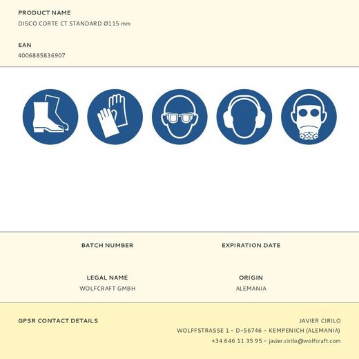Disco Corte Ct Standard Ø115 X 22,23 Mm