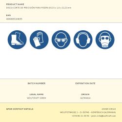 Disco Corte De Precisión Para Piedra Ø115 X 1,6 X 22,23 Mm