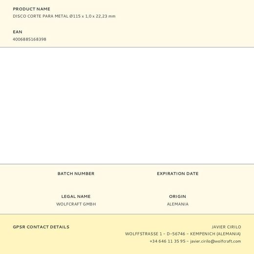 Disco Corte Para Metal Ø115 X 1,0 X 22,23 Mm