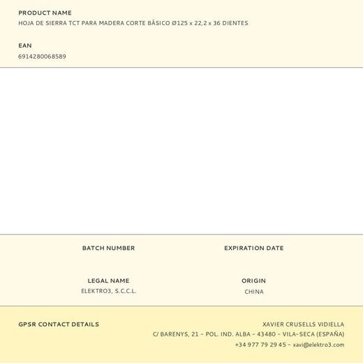 Disco De Sierra Circular Tct Para Madera, Basic, Ø125 X 22,2 Mm X 36 Dientes