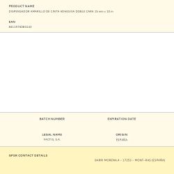 Dispensador Amarillo De Cinta Adhesiva Doble Cara 15 Mm X 10 M