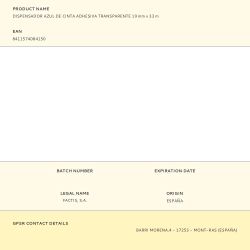 Dispensador Azul De Cinta Adhesiva Transparente 19 Mm X 33 M