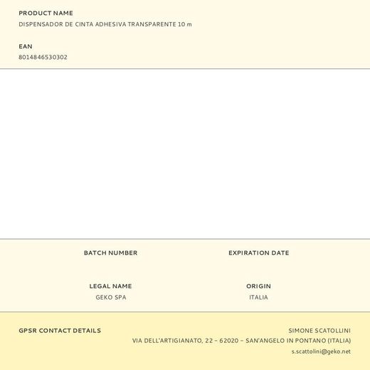 Dispensador De Cinta Adhesiva Transparente 10 M