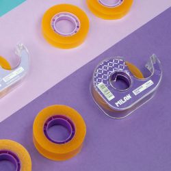 Dispensador De Cinta Adhesiva Transparente 19 Mm X 33 M Colores Surtidos