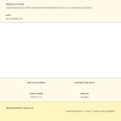 Dispensador De Cinta Adhesiva Transparente 19 Mm X 33 M Colores Surtidos