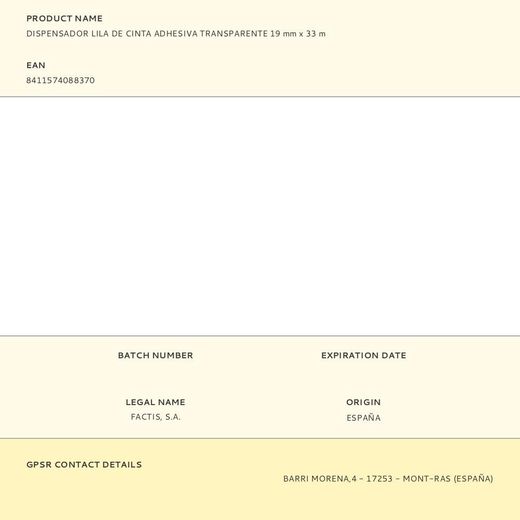 Dispensador Lila De Cinta Adhesiva Transparente 19 Mm X 33 M