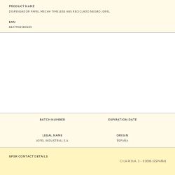 Dispensador Papel Mecha Timeless Abs Reciclado Negro Jofel