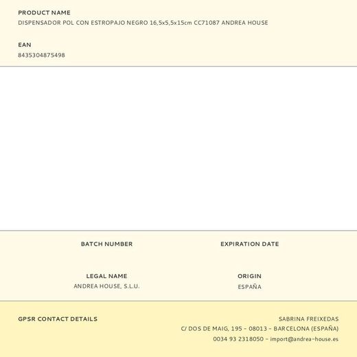 Dispensador Pol Con Estropajo Negro 16,5 X 5,5 X 15 Cm