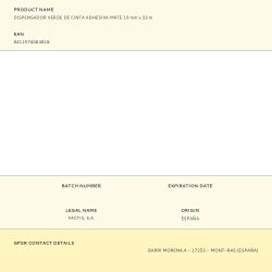 Dispensador Verde De Cinta Adhesiva Mate 19 Mm X 33 M