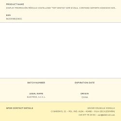 Display Promoción Módulo Castellano "Top Ventas" Edm Ø 20Cm. Contiene Soporte Adhesivo 02942.