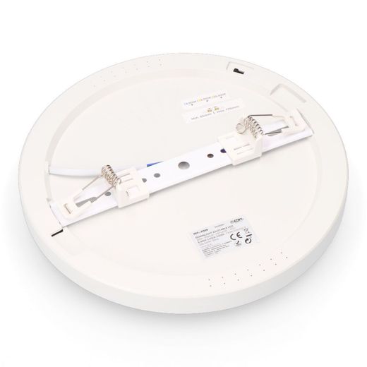 Downlight Ajustable Led Superficie/Empotrar 20 W 2050 Lm, Marco Blanco, 3Cct, Ø22,5 Cm