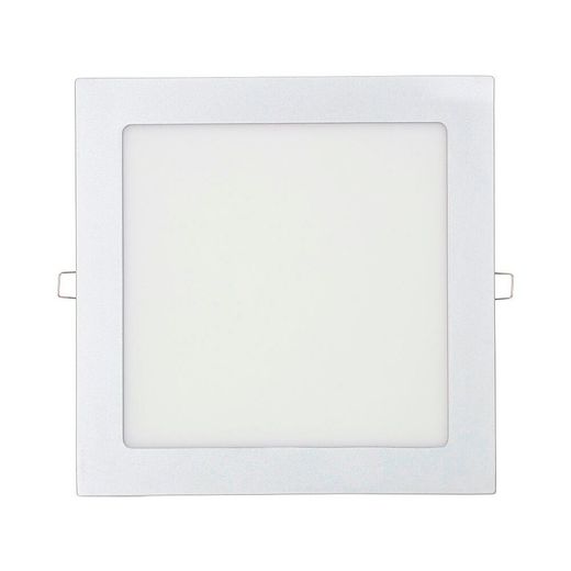 Downlight Led Empotrable Cuadrado 20 W Luz Fria 6400 K 1500 Lm Cromado 22 X 22 Cm