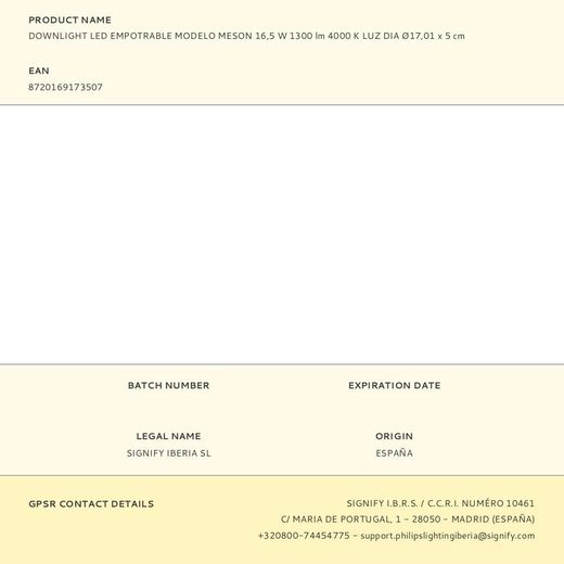 Downlight Led Empotrable Modelo Meson 16,5 W 1300 Lm 4000 K Luz Dia Ø17,01 X 5 Cm