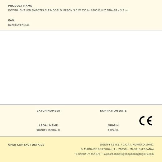 Downlight Led Empotrable Modelo Meson 5,5 W 550 Lm 6500 K Luz Fria Ø9 X 3,5 Cm