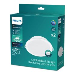 Downlight Led Empotrable Modelo Meson Color Blanco 23,5 W 4000 K 2550 Im Ø21,5 Cm, Pack 2 Unidades