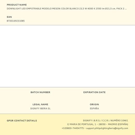 Downlight Led Empotrable Modelo Meson Color Blanco 23,5 W 4000 K 2550 Im Ø21,5 Cm, Pack 2 Unidades