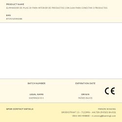 Eliminador De Pilas 3V Para Interior De Productos Con 2Xaa Para Conectar 3 Productos