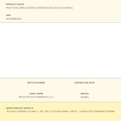 Embellecedor Latón Roscado Liso 18 Mm Níquel, 4 Uds