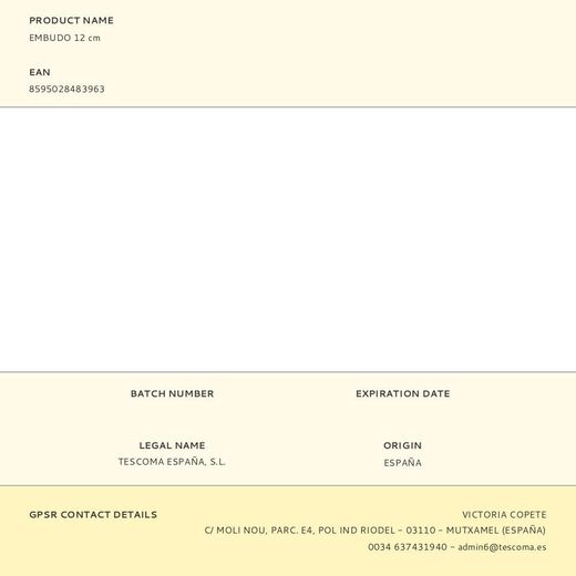 Embudo Grandchef De Acero Inoxidable Ø12 Cm