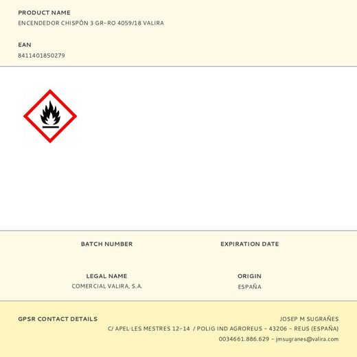 Encendedor Electrónico Chispón 3 Gr-Ro