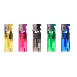 Encendedor Recargable Llama Roja, Colores Surtidos Transparente, 8 X 2,5 X 1 Cm